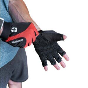 Harbinger Half Finger Weightlifting Gloves Breathable Power Lifting Size M L NWT